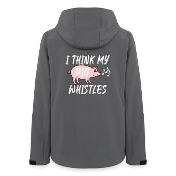 I think my pig whistles - Women’s Recycled Softshell Jacket by Stanley/Stella - anthracite - Back - AI Model Female 172 light (172cm)