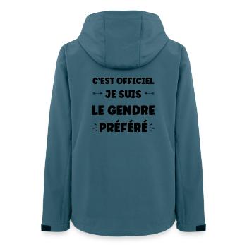 Schwiegersohn - Frauen Recycelte Softshelljacke von Stanley/Stella - Dunkles Petrol - Hinten - AI Model Female 172 light (172cm)