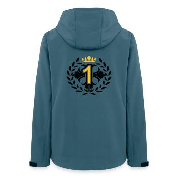 The Number One with a laurel wreath and crown - Women’s Recycled Softshell Jacket by Stanley/Stella - stargazer - Back - AI Model Female 172 light (172cm)