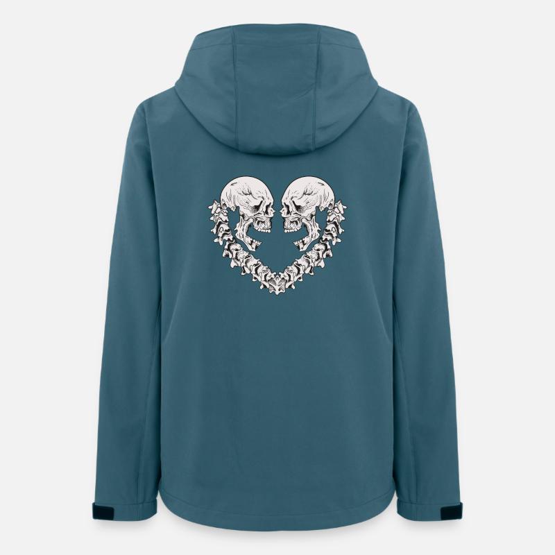 Cœurs de crânes dualistes - Veste softshell femme recyclée Stanley/Stella - bleu pétrole foncé