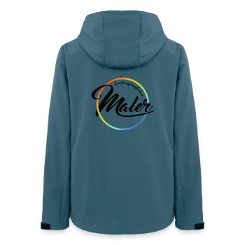 Leidenschaftlicher Maler - Frauen Recycelte Softshelljacke von Stanley/Stella - Dunkles Petrol - Hinten - AI Model Female 172 light (172cm)