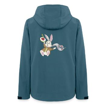 Late Again Clock Rabbit - Women’s Recycled Softshell Jacket by Stanley/Stella - stargazer - Back - AI Model Female 172 light (172cm)