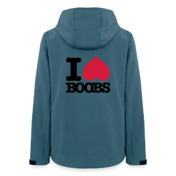 I_love_boobs - Frauen Recycelte Softshelljacke von Stanley/Stella - Dunkles Petrol - Hinten - AI Model Female 172 light (172cm)