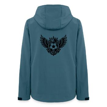 Blason de football Couronne royale - Veste softshell femme recyclée Stanley/Stella - bleu pétrole foncé - Dos - AI Model Female 172 light (172cm)