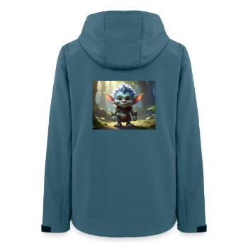 Blue forest troll in the moon forest - Women’s Recycled Softshell Jacket by Stanley/Stella - stargazer - Back - AI Model Female 172 light (172cm)