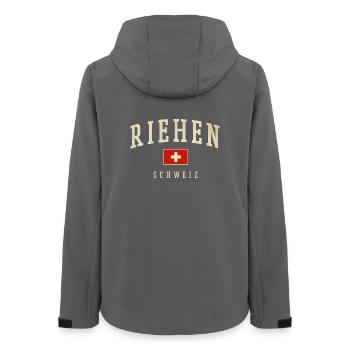 Riehen – Schweizer Identität aus dem Kanton Basel - Frauen Recycelte Softshelljacke von Stanley/Stella - Anthrazit - Hinten - AI Model Female 172 light (172cm)