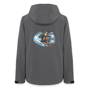 Lustiger Ski Hirsch – Comic Wintersport Motiv - Frauen Recycelte Softshelljacke von Stanley/Stella - Anthrazit - Hinten - AI Model Female 172 light (172cm)