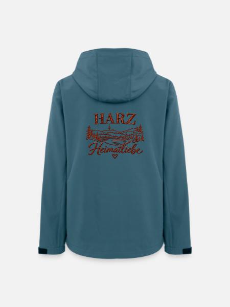 Harz Heimatliebe - Frauen Recycelte Softshelljacke von Stanley/Stella - Dunkles Petrol