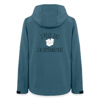 J'peux pas j'ai déménagement - L'excuse classique - Veste softshell femme recyclée Stanley/Stella - bleu pétrole foncé - Dos - AI Model Female 172 light (172cm)