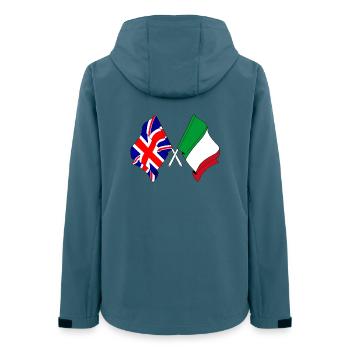 Drapeau Angleterre, drapeau Italie - Veste softshell femme recyclée Stanley/Stella - bleu pétrole foncé - Dos - AI Model Female 172 light (172cm)