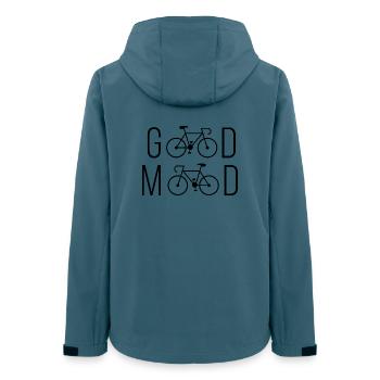 Radfahren - gute Laune - Frauen Recycelte Softshelljacke von Stanley/Stella - Dunkles Petrol - Hinten - AI Model Female 172 light (172cm)
