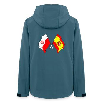 Flagge Polen, Flagge Spanien - Frauen Recycelte Softshelljacke von Stanley/Stella - Dunkles Petrol - Hinten - AI Model Female 172 light (172cm)