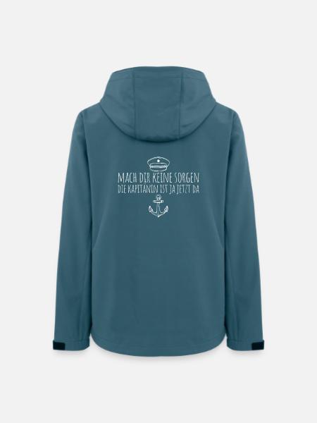Kapitänin ist ja jetzt da Seglerin - Frauen Recycelte Softshelljacke von Stanley/Stella - Dunkles Petrol