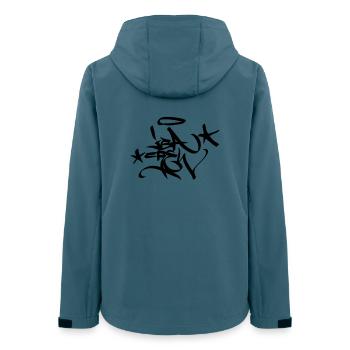Graffiti Tag JGA Crew Angel 02 1C - Frauen Recycelte Softshelljacke von Stanley/Stella - Dunkles Petrol - Hinten - AI Model Female 172 light (172cm)