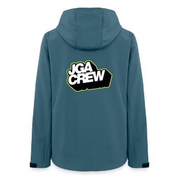 JGA-Crew 3D-Typo 3C - Frauen Recycelte Softshelljacke von Stanley/Stella - Dunkles Petrol - Hinten - AI Model Female 172 light (172cm)