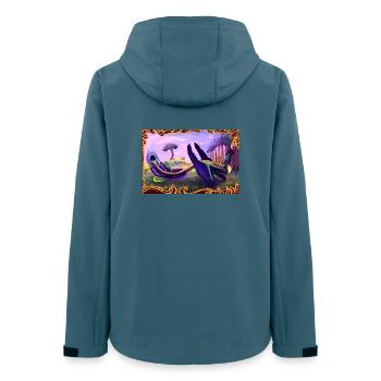 Dinosaure - Veste softshell femme recyclée Stanley/Stella - bleu pétrole foncé - Dos - AI Model Female 172 light (172cm)