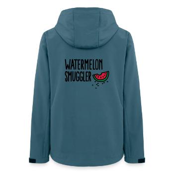 Watermelon smuggler - Frauen Recycelte Softshelljacke von Stanley/Stella - Dunkles Petrol - Hinten - AI Model Female 172 light (172cm)