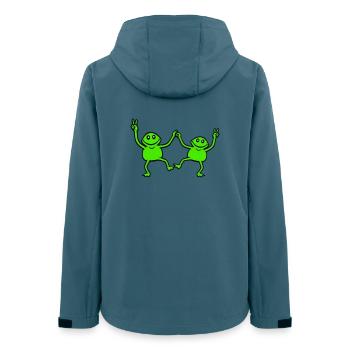 2 Frösche tanzen Peace Zeichen Victory Hand Team - Frauen Recycelte Softshelljacke von Stanley/Stella - Dunkles Petrol - Hinten - AI Model Female 172 light (172cm)