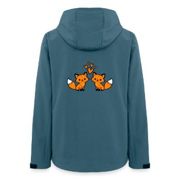 Fuchs Paar Herzen Liebe - Frauen Recycelte Softshelljacke von Stanley/Stella - Dunkles Petrol - Hinten - AI Model Female 172 light (172cm)