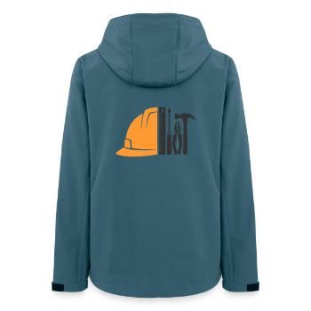 Werkzeug & Bauhelm – Handwerker Logo - Frauen Recycelte Softshelljacke von Stanley/Stella - Dunkles Petrol - Hinten - AI Model Female 172 light (172cm)