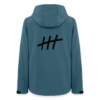 Hamburg Strichzeichnung - Frauen Recycelte Softshelljacke von Stanley/Stella - Dunkles Petrol - Hinten - AI Model Female 172 light (172cm)