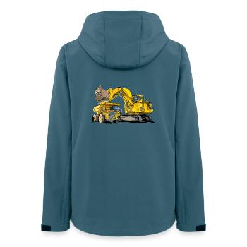 Monster Bagger mit Lastwagen - Frauen Recycelte Softshelljacke von Stanley/Stella - Dunkles Petrol - Hinten - AI Model Female 172 light (172cm)