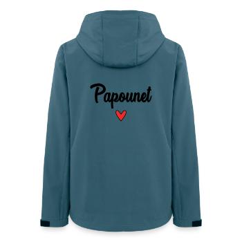 PAPOUNET. PAPA. FÊTE DES PÈRES. BONNE FÊTE PAPA - Veste softshell femme recyclée Stanley/Stella - bleu pétrole foncé - Dos - AI Model Female 172 light (172cm)