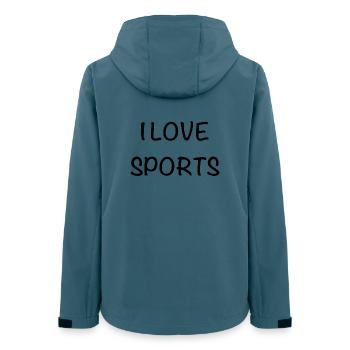 I love sports - Frauen Recycelte Softshelljacke von Stanley/Stella - Dunkles Petrol - Hinten - AI Model Female 172 light (172cm)