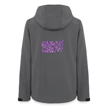 Disco Crew Lila Glitzer Logo - Frauen Recycelte Softshelljacke von Stanley/Stella - Anthrazit - Hinten - AI Model Female 172 light (172cm)