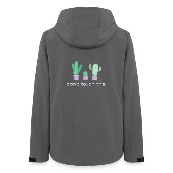 Can’t Touch This Tanzende Kakteen Spruch - Frauen Recycelte Softshelljacke von Stanley/Stella - Anthrazit - Hinten - AI Model Female 172 light (172cm)