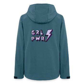 Illustration von Frauenpower und Energie - Frauen Recycelte Softshelljacke von Stanley/Stella - Dunkles Petrol - Hinten - AI Model Female 172 light (172cm)
