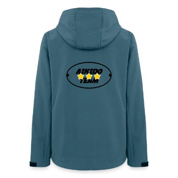 Aikido-Team - Frauen Recycelte Softshelljacke von Stanley/Stella - Dunkles Petrol - Hinten - AI Model Female 172 light (172cm)