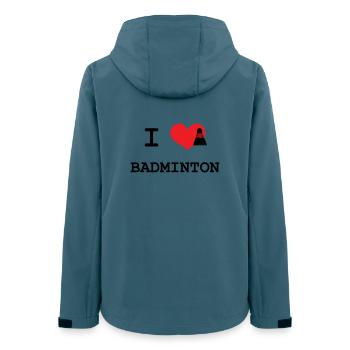 j'aime le badminton - Veste softshell femme recyclée Stanley/Stella - bleu pétrole foncé - Dos - AI Model Female 172 light (172cm)