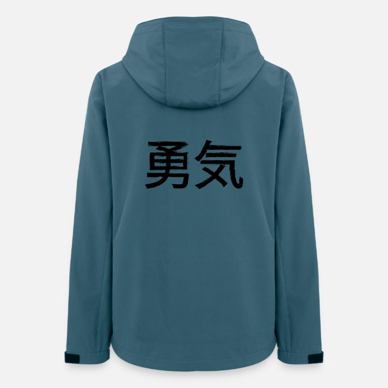 Mut Statement Schriftzug - Frauen Recycelte Softshelljacke von Stanley/Stella - Dunkles Petrol