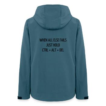 Quote / Gaming / Geek / Gamer / Computer / Game - Women’s Recycled Softshell Jacket by Stanley/Stella - stargazer - Back - AI Model Female 172 light (172cm)
