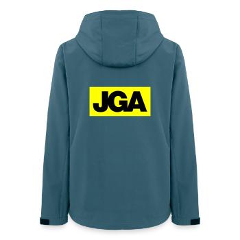 Emblème / Logo d’enterrement de vie de garçon 2C - Veste softshell femme recyclée Stanley/Stella - bleu pétrole foncé - Dos - AI Model Female 172 light (172cm)