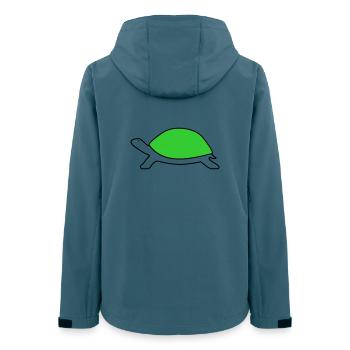 Schildkröte - Frauen Recycelte Softshelljacke von Stanley/Stella - Dunkles Petrol - Hinten - AI Model Female 172 light (172cm)