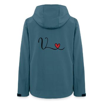 Buchstabe V Monogramm Initiale Herz - Frauen Recycelte Softshelljacke von Stanley/Stella - Dunkles Petrol - Hinten - AI Model Female 172 light (172cm)