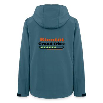 Bientôt grand frere - Veste softshell femme recyclée Stanley/Stella - bleu pétrole foncé - Dos - AI Model Female 172 light (172cm)