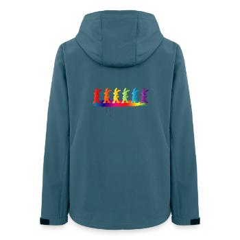 Bunte Hasen Silhouette Regenbogen Kinder Motiv - Frauen Recycelte Softshelljacke von Stanley/Stella - Dunkles Petrol - Hinten - AI Model Female 172 light (172cm)