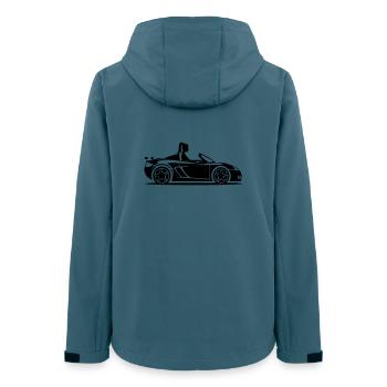 Cabrio Auto Pkw Frau - Frauen Recycelte Softshelljacke von Stanley/Stella - Dunkles Petrol - Hinten - AI Model Female 172 light (172cm)