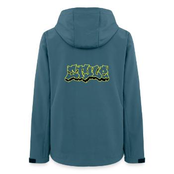 Style Grafiti - Frauen Recycelte Softshelljacke von Stanley/Stella - Dunkles Petrol - Hinten - AI Model Female 172 light (172cm)