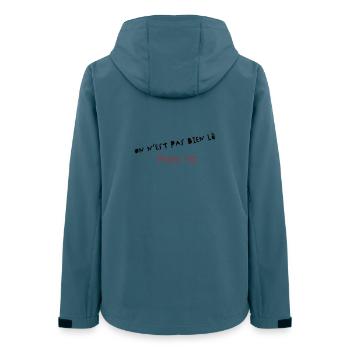 Wir sind nicht hier - Frauen Recycelte Softshelljacke von Stanley/Stella - Dunkles Petrol - Hinten - AI Model Female 172 light (172cm)