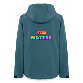 Dégradé arc-en-ciel You Matter - Veste softshell femme recyclée Stanley/Stella - bleu pétrole foncé - Dos - AI Model Female 172 light (172cm)