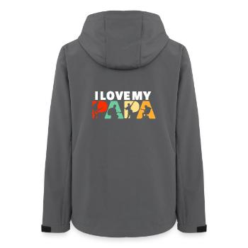 I Love My Papa Guitarist Musician Dad - Women’s Recycled Softshell Jacket by Stanley/Stella - anthracite - Back - AI Model Female 172 light (172cm)