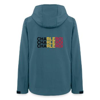 CHARLEROI Belgique Belgique Drapeau - Veste softshell femme recyclée Stanley/Stella - bleu pétrole foncé - Dos - AI Model Female 172 light (172cm)