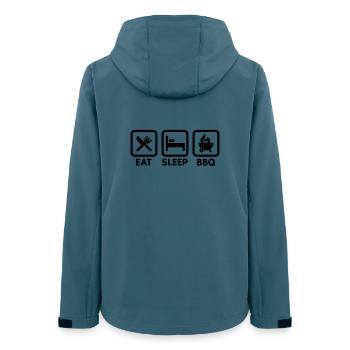 EAT - SLEEP - BBQ - Frauen Recycelte Softshelljacke von Stanley/Stella - Dunkles Petrol - Hinten - AI Model Female 172 light (172cm)