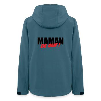 Verrückte Mama! - Frauen Recycelte Softshelljacke von Stanley/Stella - Dunkles Petrol - Hinten - AI Model Female 172 light (172cm)