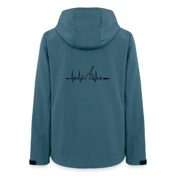 Wave Gitarre mit Klinkenstecker-Enden - Frauen Recycelte Softshelljacke von Stanley/Stella - Dunkles Petrol - Hinten - AI Model Female 172 light (172cm)