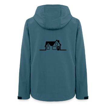 Logo des Hauses - Frauen Recycelte Softshelljacke von Stanley/Stella - Dunkles Petrol - Hinten - AI Model Female 172 light (172cm)